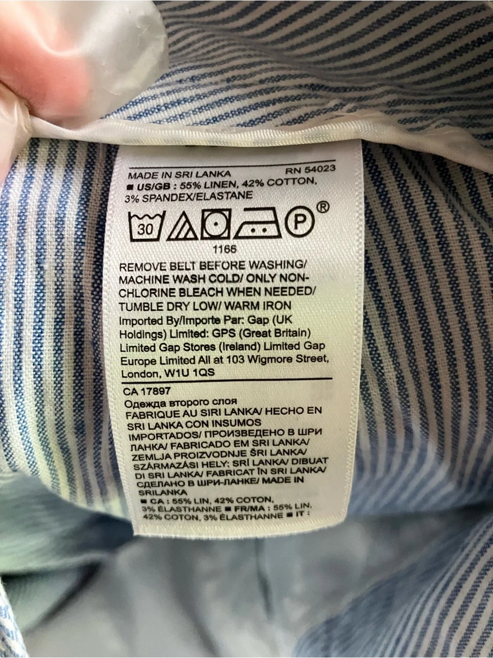 LIKE NEW! BANANA REPUBLIC BLUE PINSTRIPE WIDE-LEG TIE WAIST LINEN  PANTS SIZE 12
